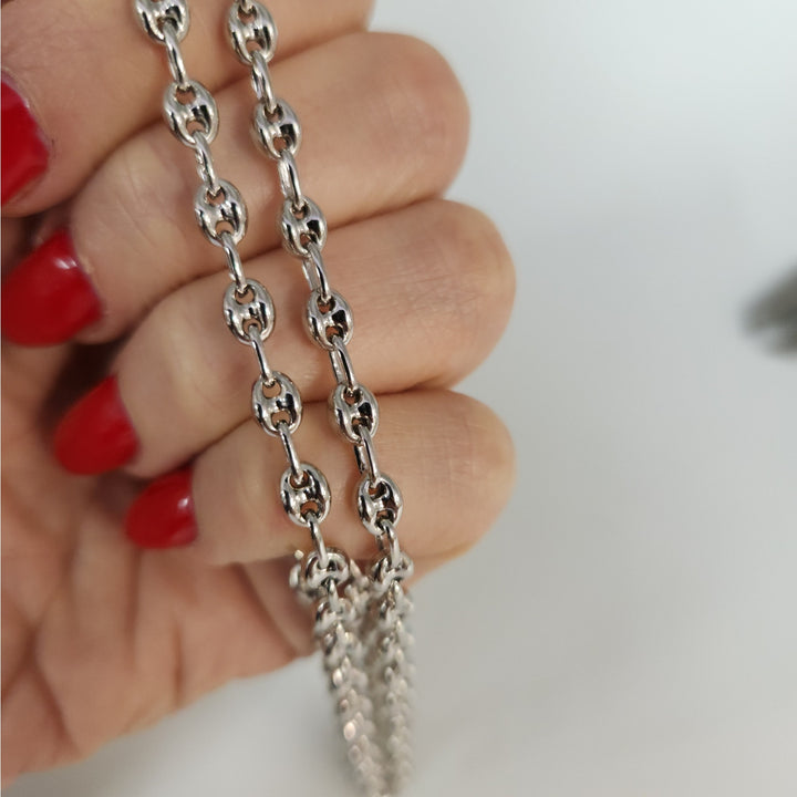 925 Sterling Silver 24" Rhodium Plated Rolo Link Chain Necklace High Shine Finish