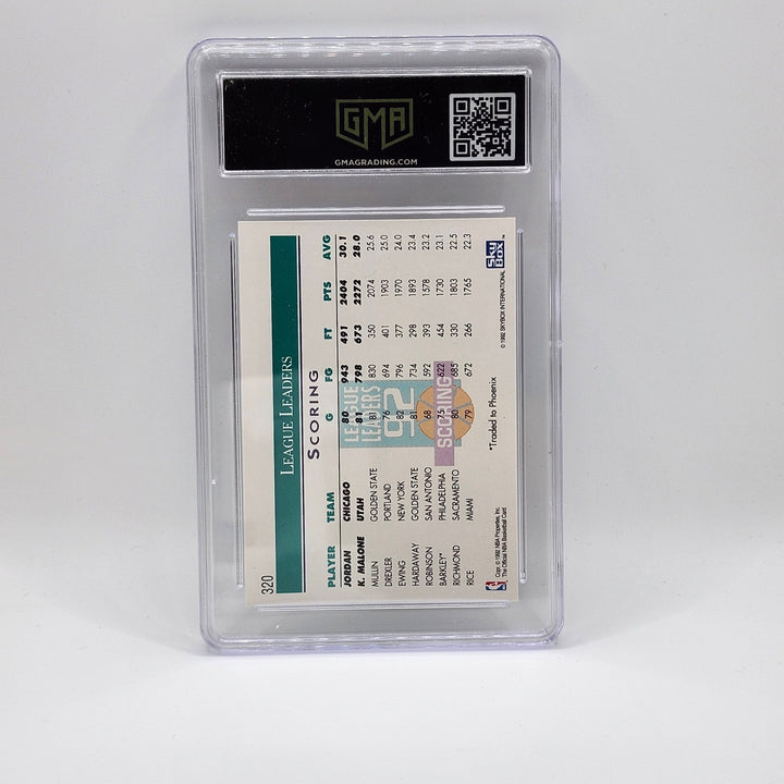1992 Hoops Michael Jordan Karl Malone League Leaders #320 GMA 8 NM-MT Sport Card