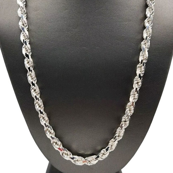 925 Sterling Silver Rope Chain Necklace 22"