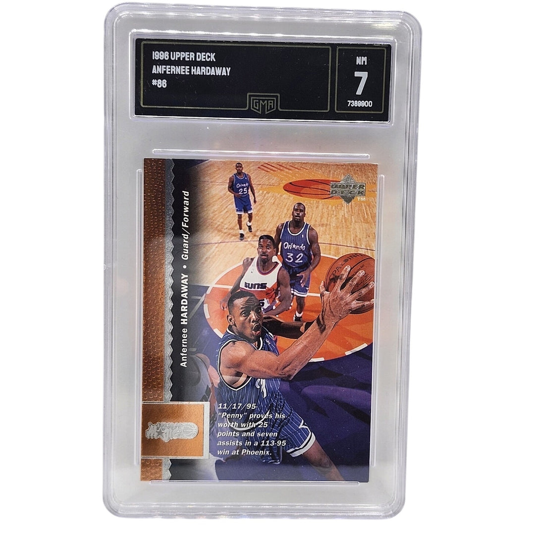 1996 Upper Deck Anfernee Penny Hardaway #86 Orlando Magic GMA 7 NM Graded Card