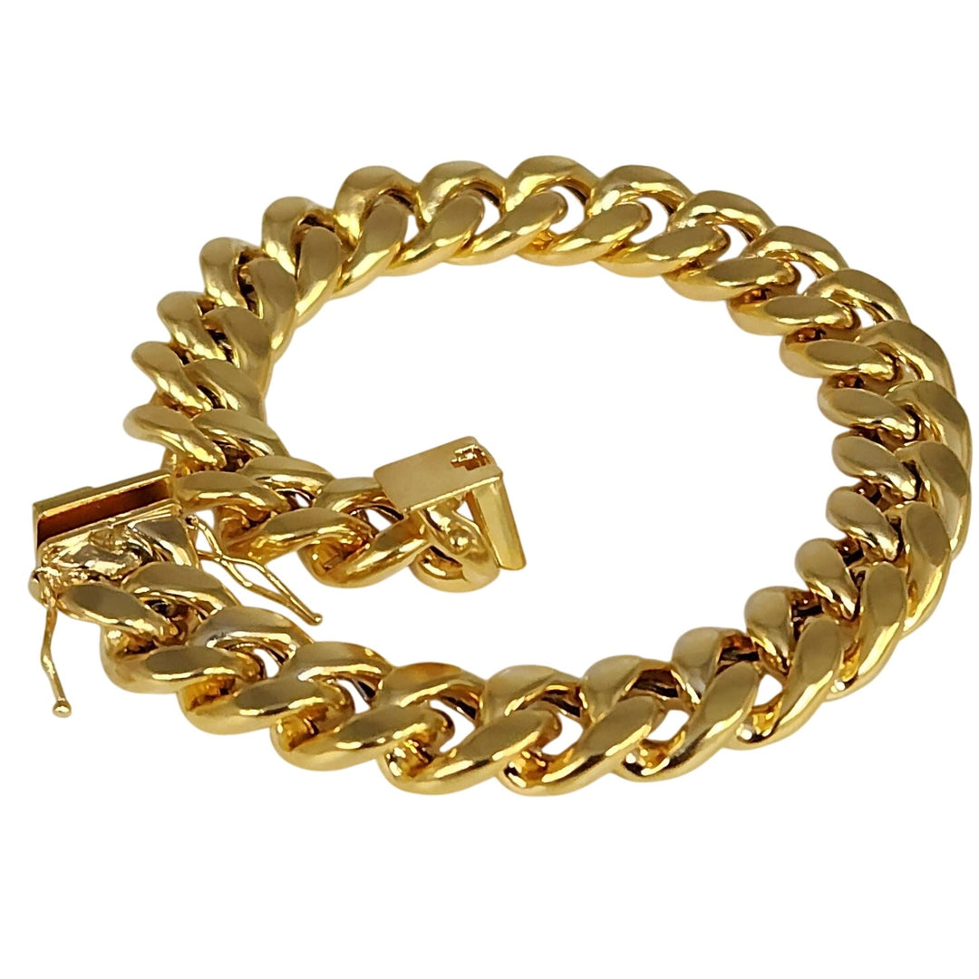 10k Yellow Gold Miami Cuban Link Bracelet 8"