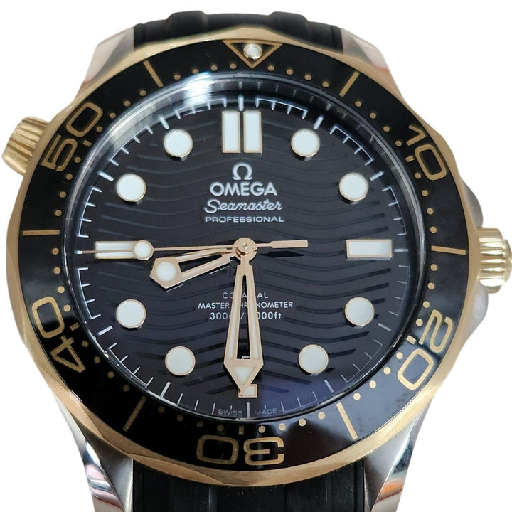Omega Seamaster Diver 300M 42mm Sedna 18k Gold & Steel Ceramic Dial Box & Papers