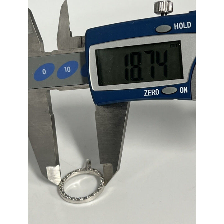 10k Diamonds White Gold Hoop Pendant & Necklace 18"