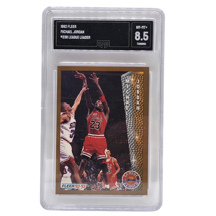 1992 Fleer Michael Jordan #238 League Leader GMA 8.5 NM-MT+ Chicago Bulls