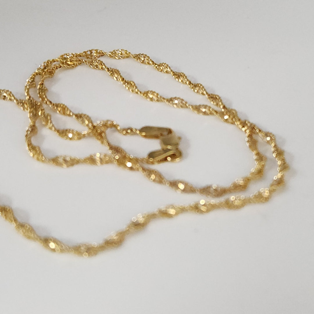 14k Yellow Gold Rope Chain Necklace 18"