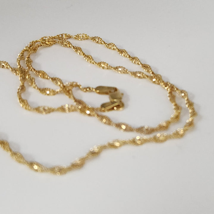 14k Yellow Gold Rope Chain Necklace 18"