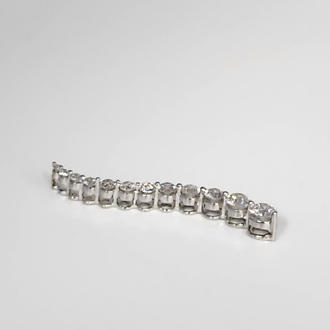 14k White Gold Diamond Tears Shape Pendant 12 round Diamonds 1 1/2 CT Necklace
