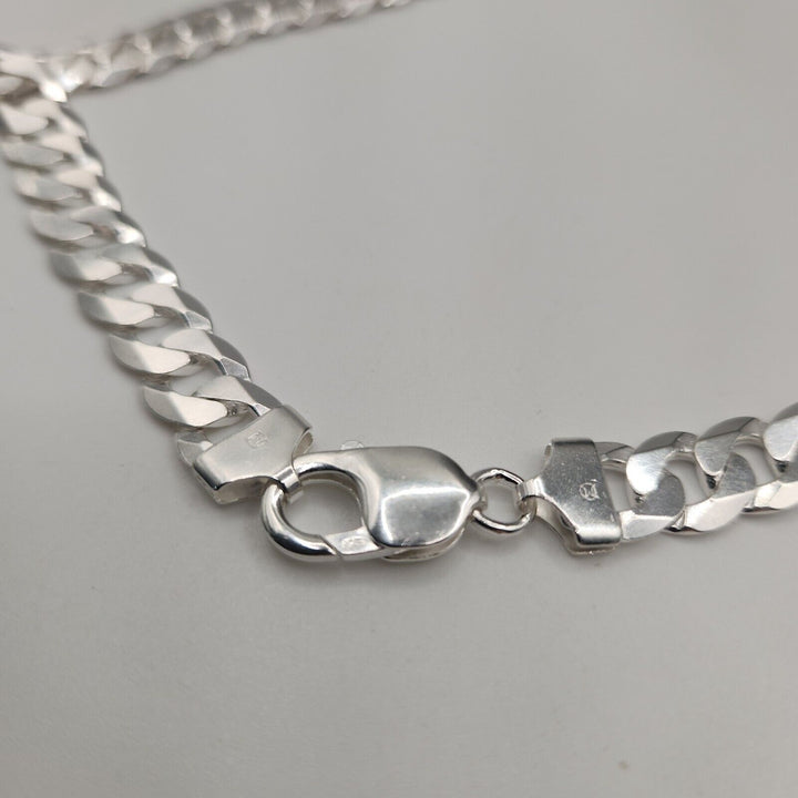 Stunning 925 sterling silver cuban necklace 28"  A