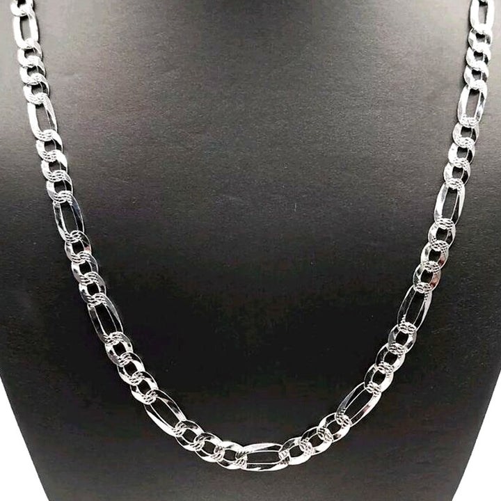 925 sterling silver Figaro's chain necklace 21.5" B