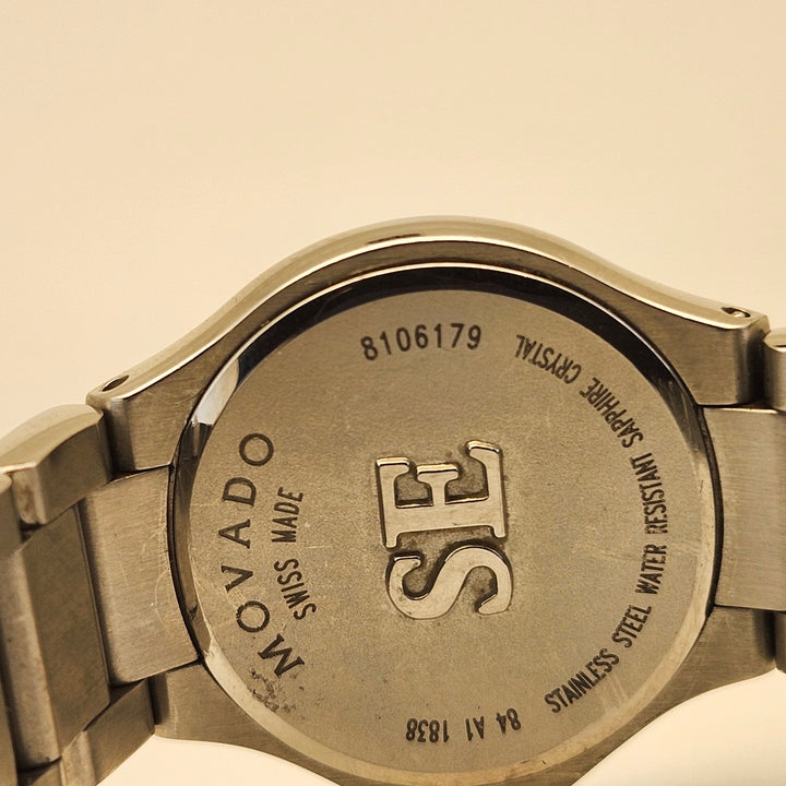 Movado SE Sapphire Crystal Steel Link Bracelet Watch 84 A1 1838 ref 8106179