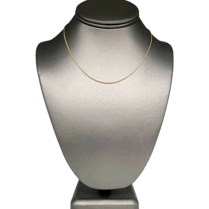 14k Yellow Gold Box Chain Necklace 16"