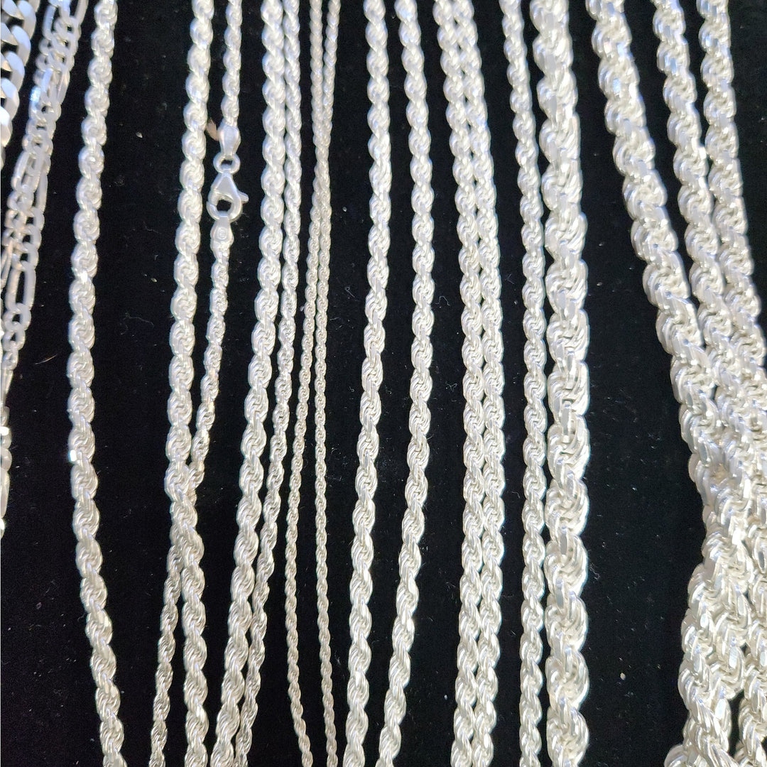 .925 Silver Chains & Necklaces -Rope, Figaro, Assorted Styles Starting at $49.99