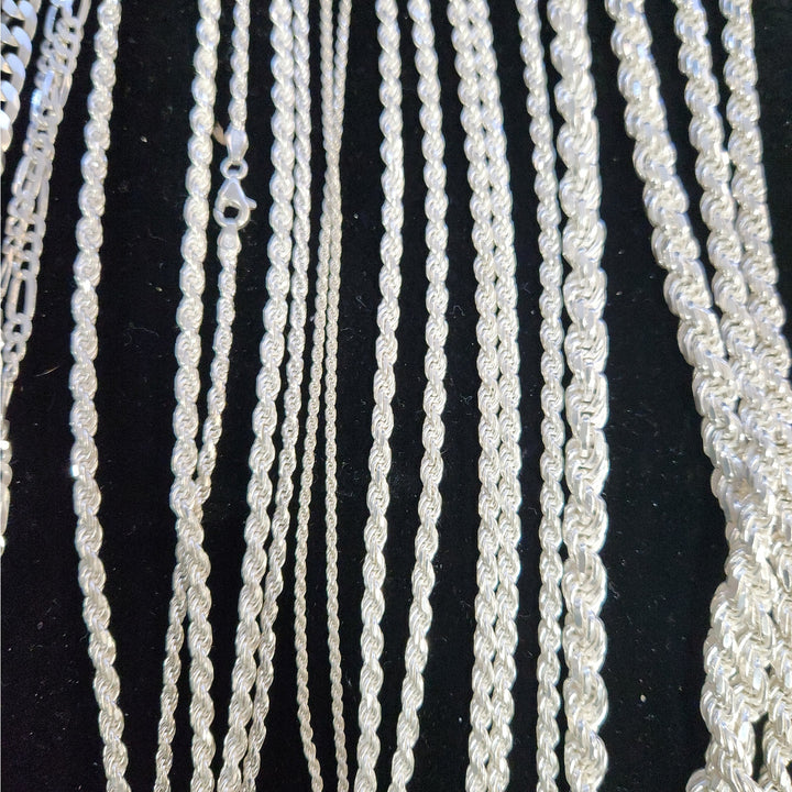 .925 Silver Chains & Necklaces -Rope, Figaro, Assorted Styles Starting at $49.99