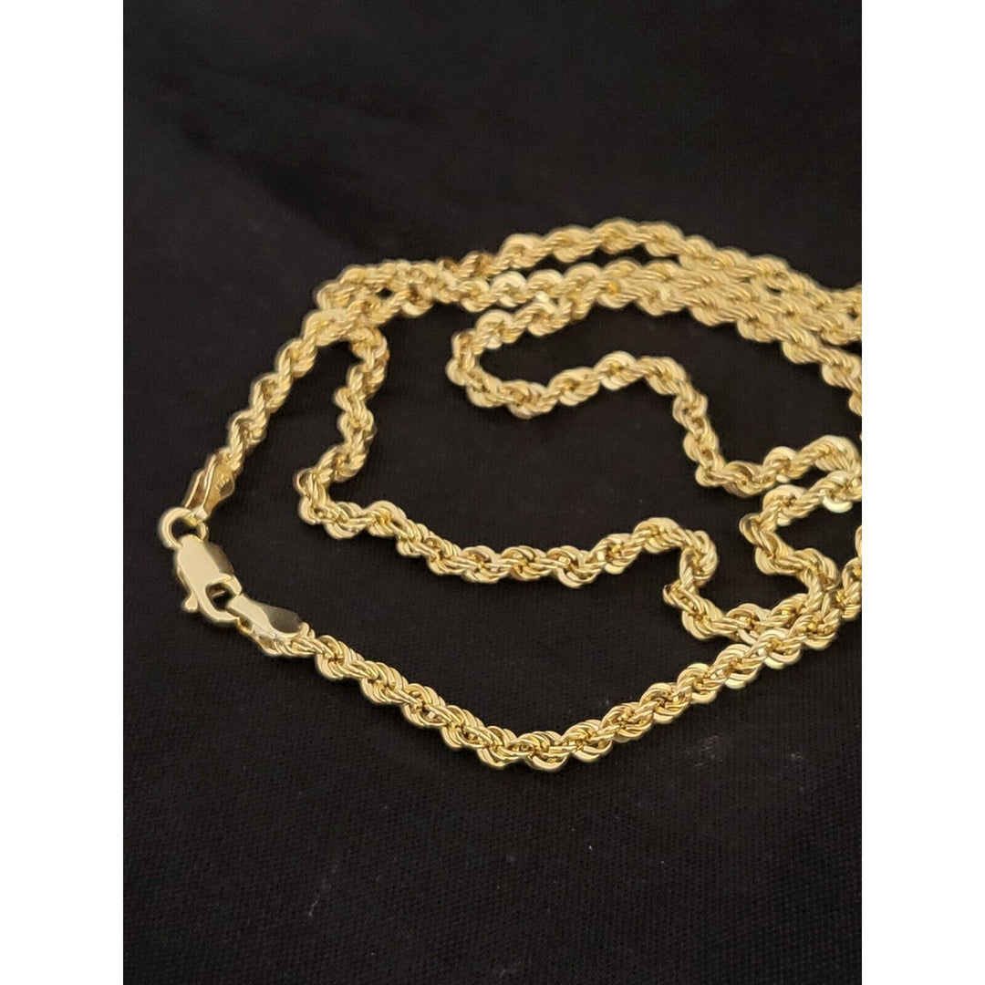 14k Gold Very Shiny Rope Chain Necklace, 20in With 12.6g Of Gold