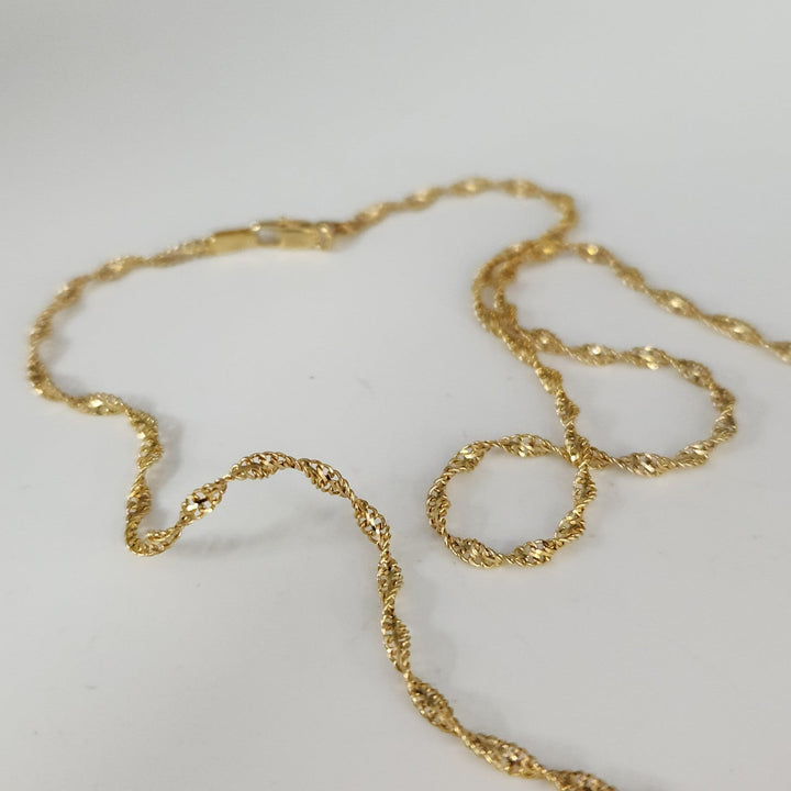 14k Yellow Gold Rope Chain Necklace 18"