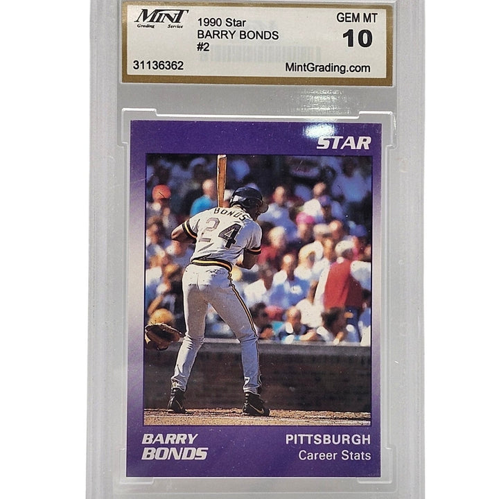 1990 Star Barry Bonds #2 Pittsburgh Pirates MINT Grading 10 GEM MT Baseball Card