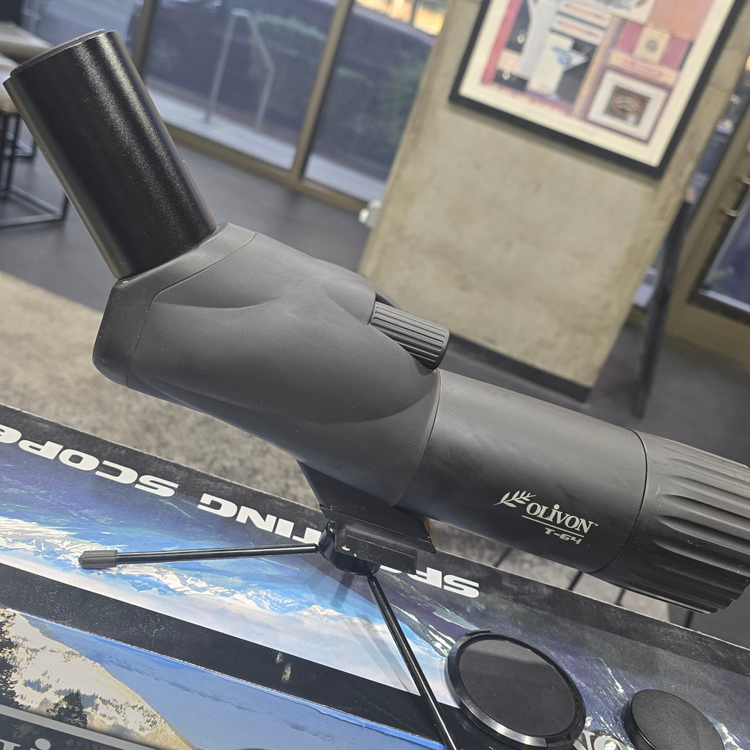 Olivon T-64 16-48x64 Angled Spotting Scope with Tripod & Original Box