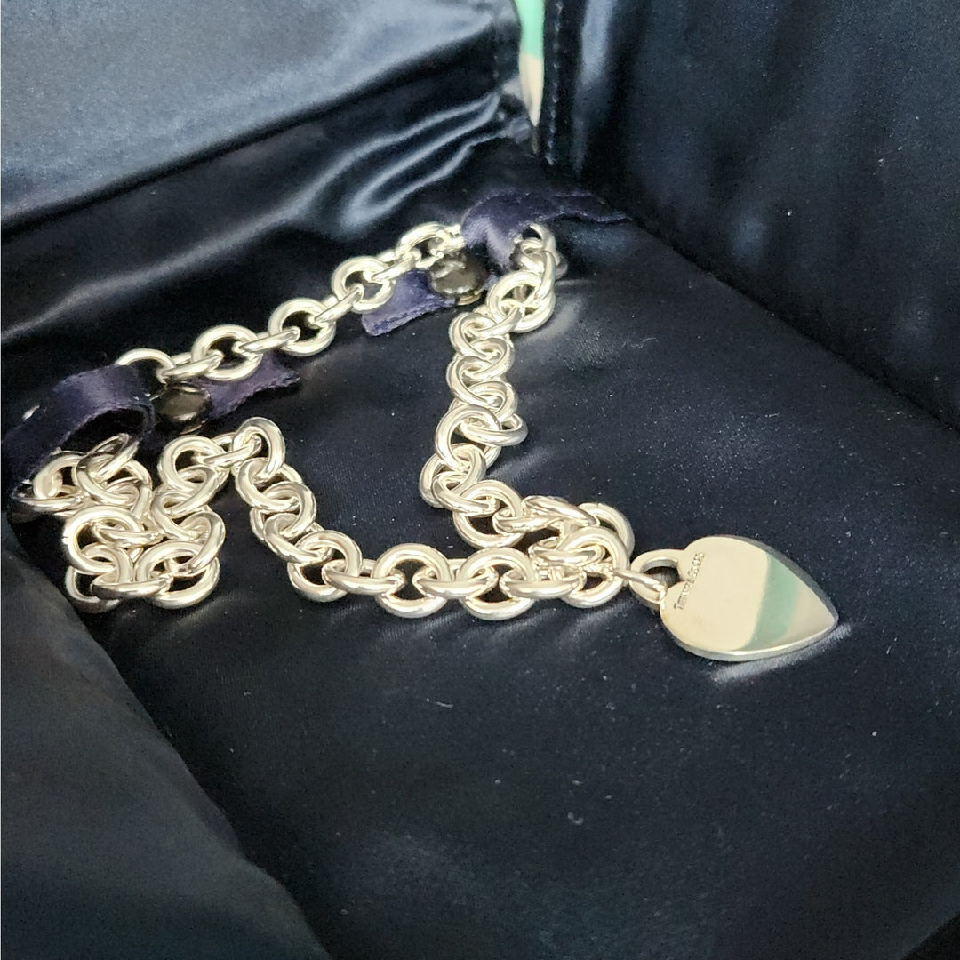 Authentic Tiffany &  Co Sterling Silver Heart Tag Necklace