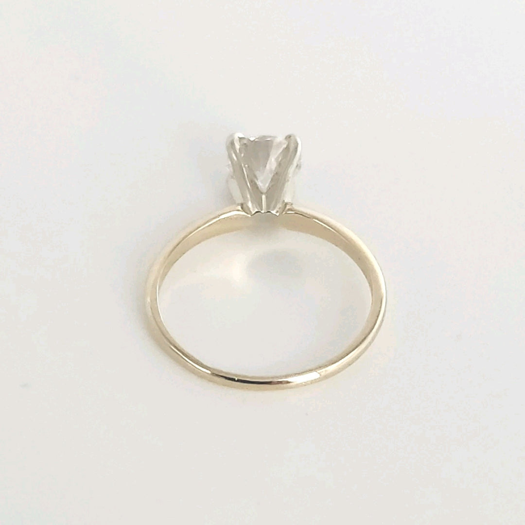 14k Yellow Gold Round Brilliant Diamond Lab Grown Engagement Ring 1.03 Ct, S6.25