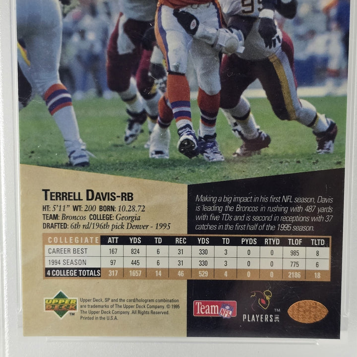 1995 Upper Deck SP Terrell Davis ROOKIE card #130 Denver Broncos - PSA 8.5 B2