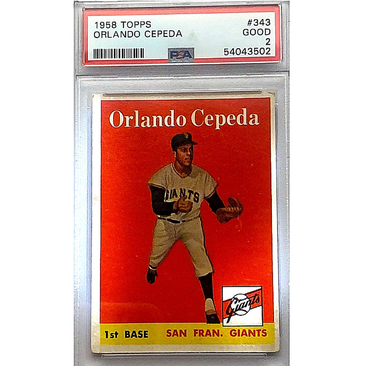 1958 Topps #343 Orlando Cepeda GOOD 2 Graded by PSA San Francisco Giants