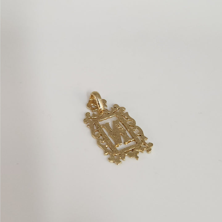 Vintage 14k Yellow Gold Ornate Initial Monogram Pendant