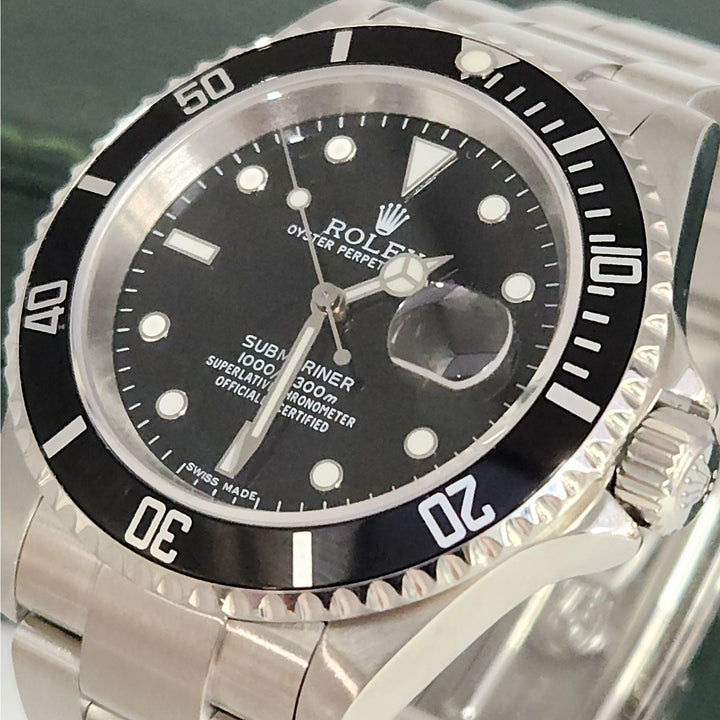 Rolex Submariner Date Stainless Steel Black Dial Classic Dive Watch
