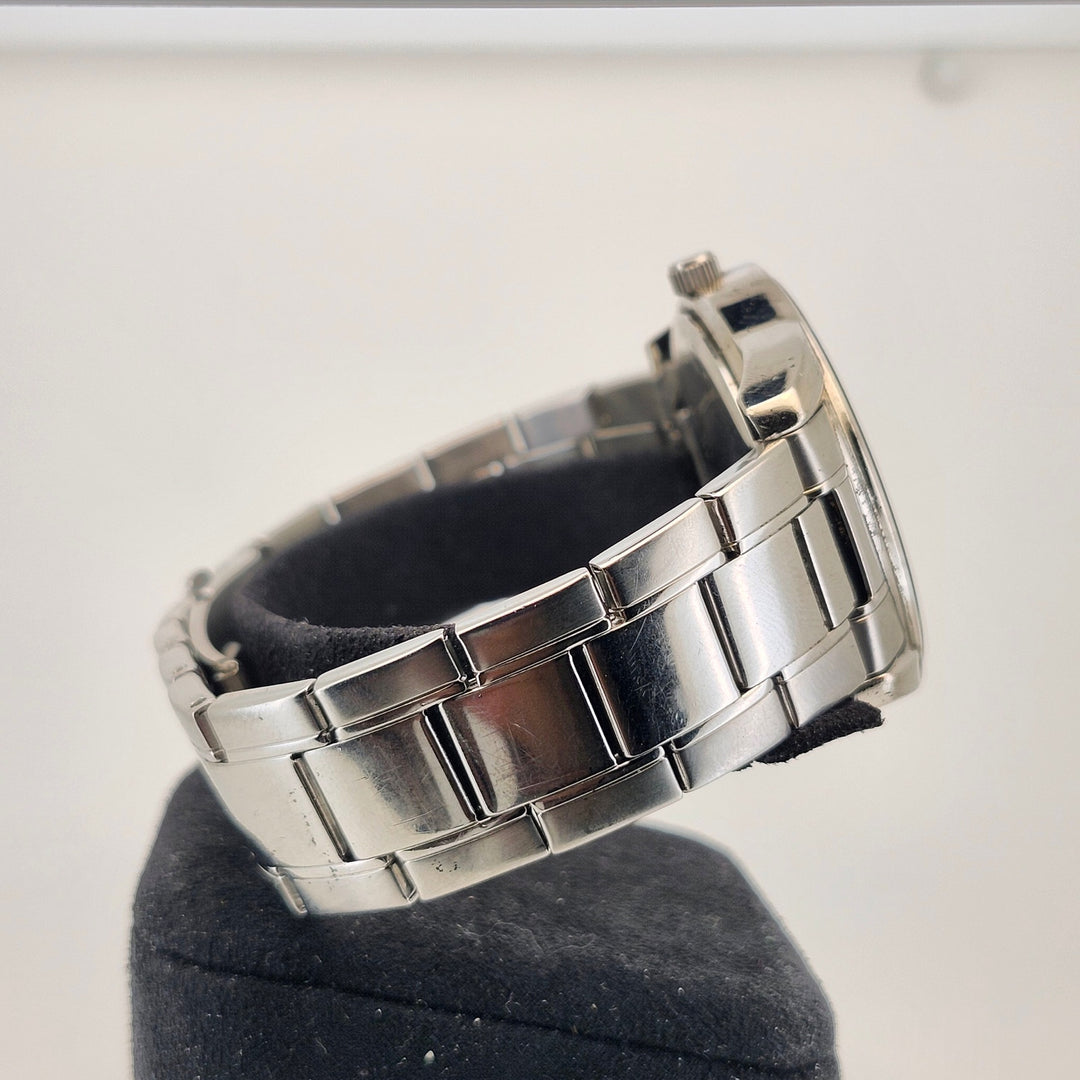 Caravelle by Bulova Men's Silver Tone Black Dial Quartz Watch