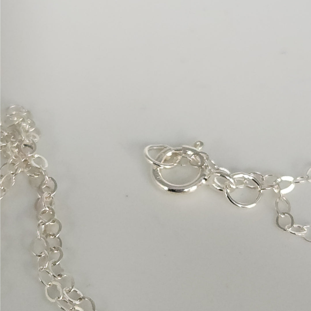 Sterling Silver Marquise Natural Blue Topaz Pendant Necklace 18"