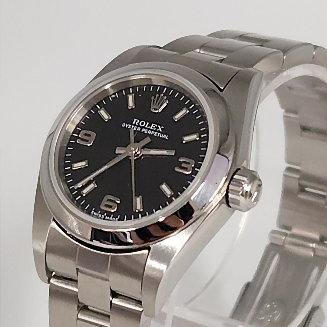 Rolex Oyster Perpetual Stainless steel with black explorer Dial, Model: 76080