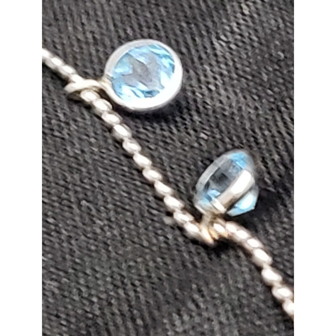 14k Princess white Gold beaded necklace 16in, 2.3g