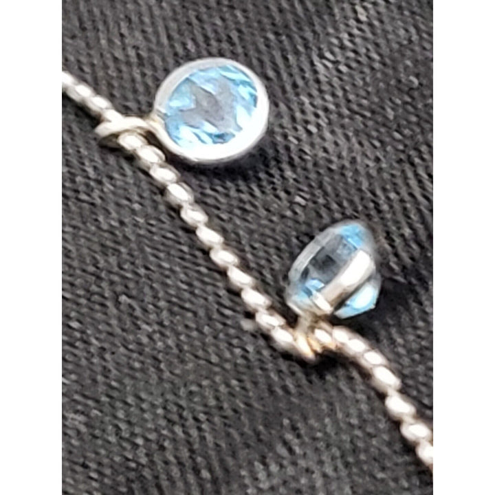 14k Princess white Gold beaded necklace 16in, 2.3g