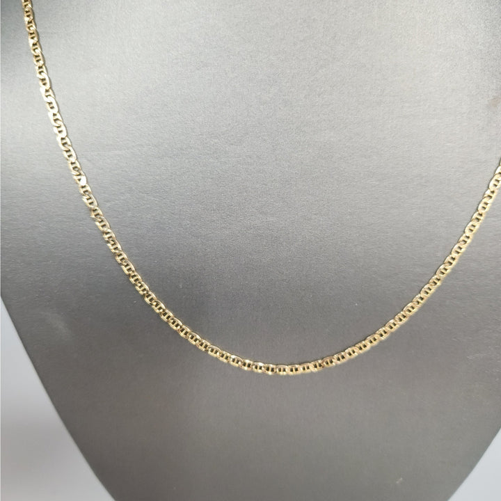 10K Yellow Gold Mariner Link Chain Necklace 20"