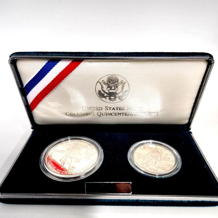 1992 Columbus Quincentenary Proof US Mint Silver Dollar BU Coin With Box