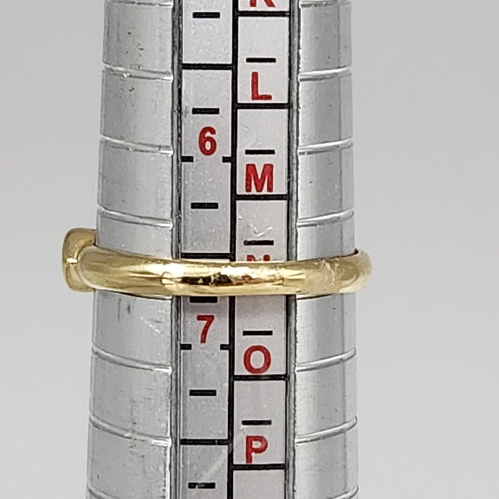 18k Yellow Gold Diamond Heart Ring Size 6.75