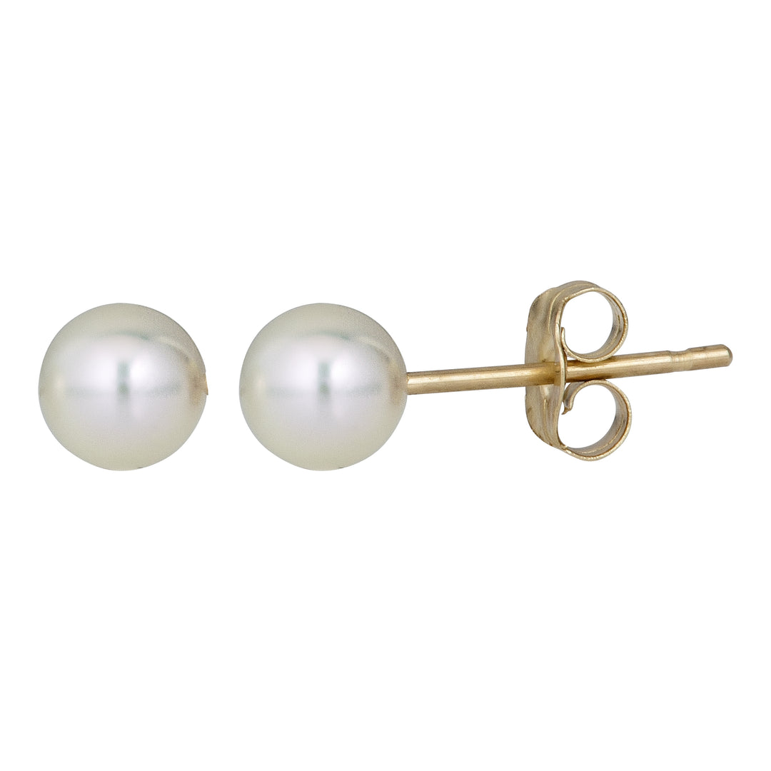 14K Gold  7MM Pearl Stud Earring