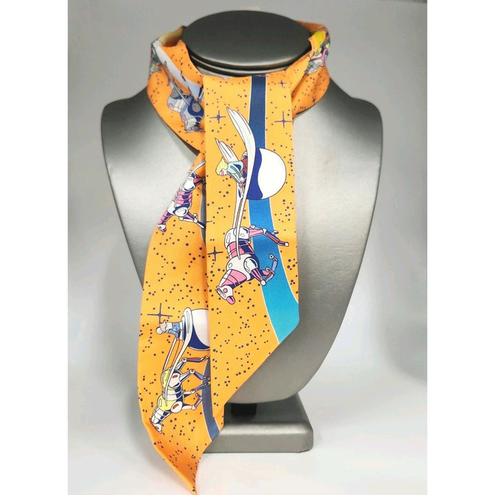 New Hermes Twilly Scarf 100% Silk Space Derby Orange's Color