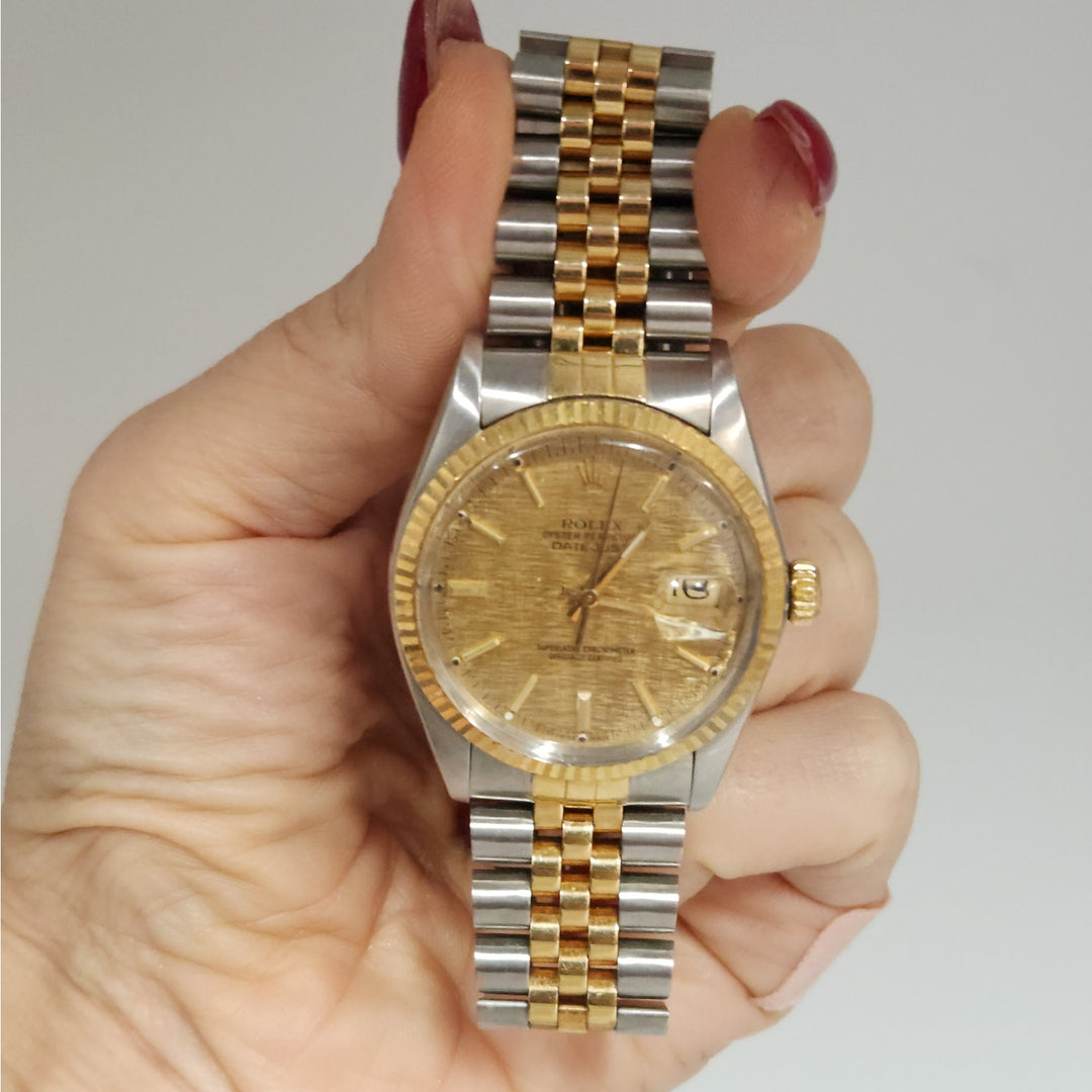 Rolex Datejust 16013 Two-Tone 18K Gold & Steel Champagne Dial Automatic Watch