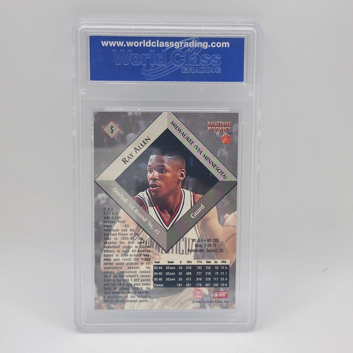 1996 Score Board Basketball Rookies #5 Ray Allen UConn Rookie WCG 10 Gem Mint