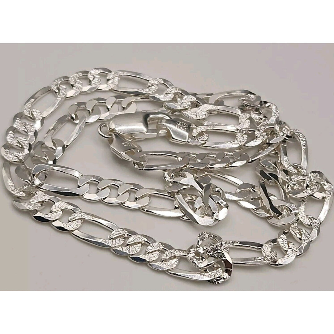 925 Sterling Silver Figaro's Chain Necklace 20"A
