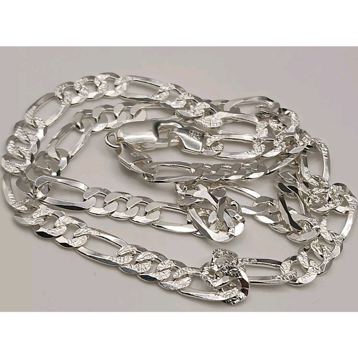 925 Sterling Silver Figaro's Chain Necklace 20"A