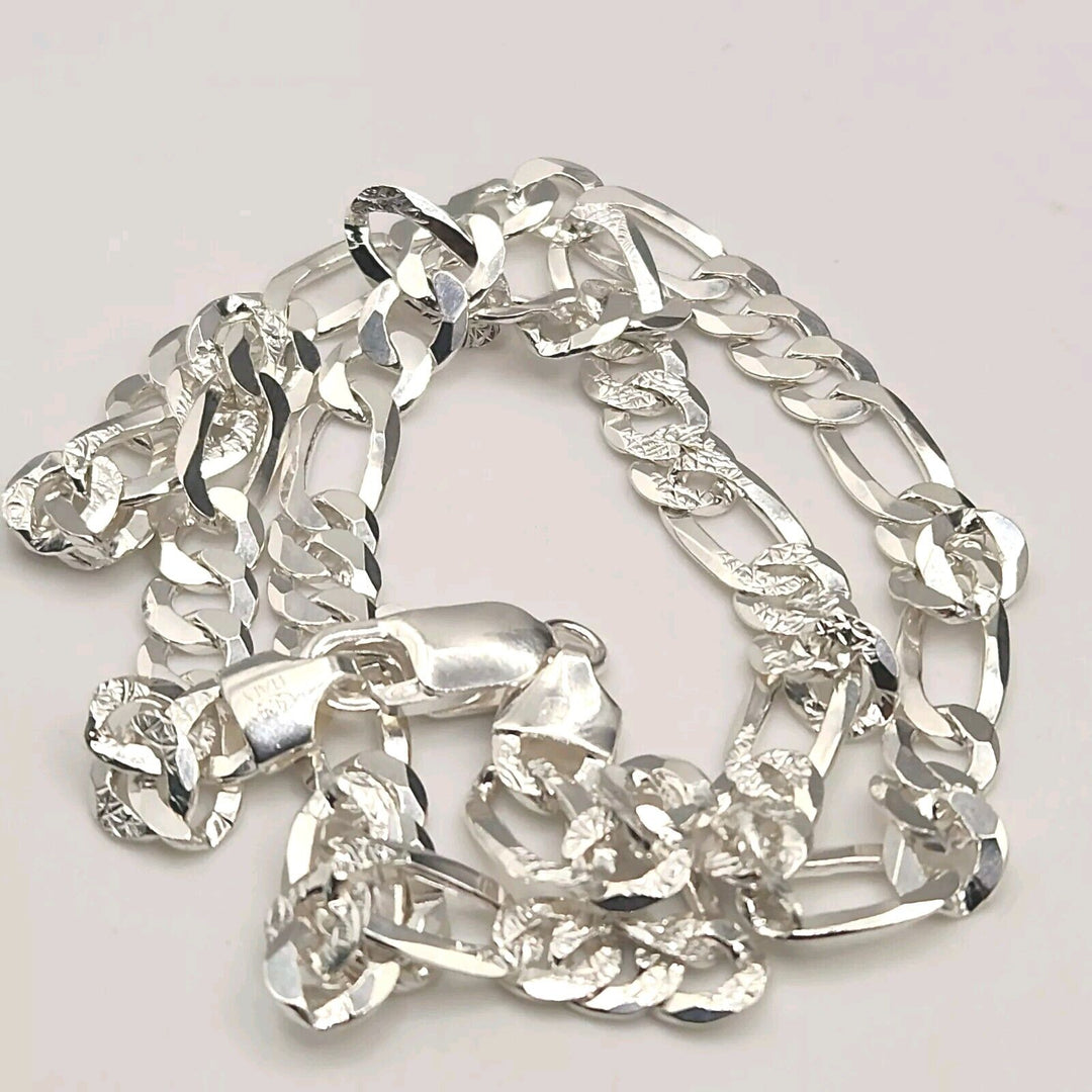 925 Sterling Silver Figaro's Chain Necklace 19"