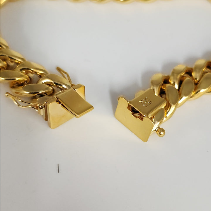 10k Yellow Gold Miami Cuban Link Bracelet 8"