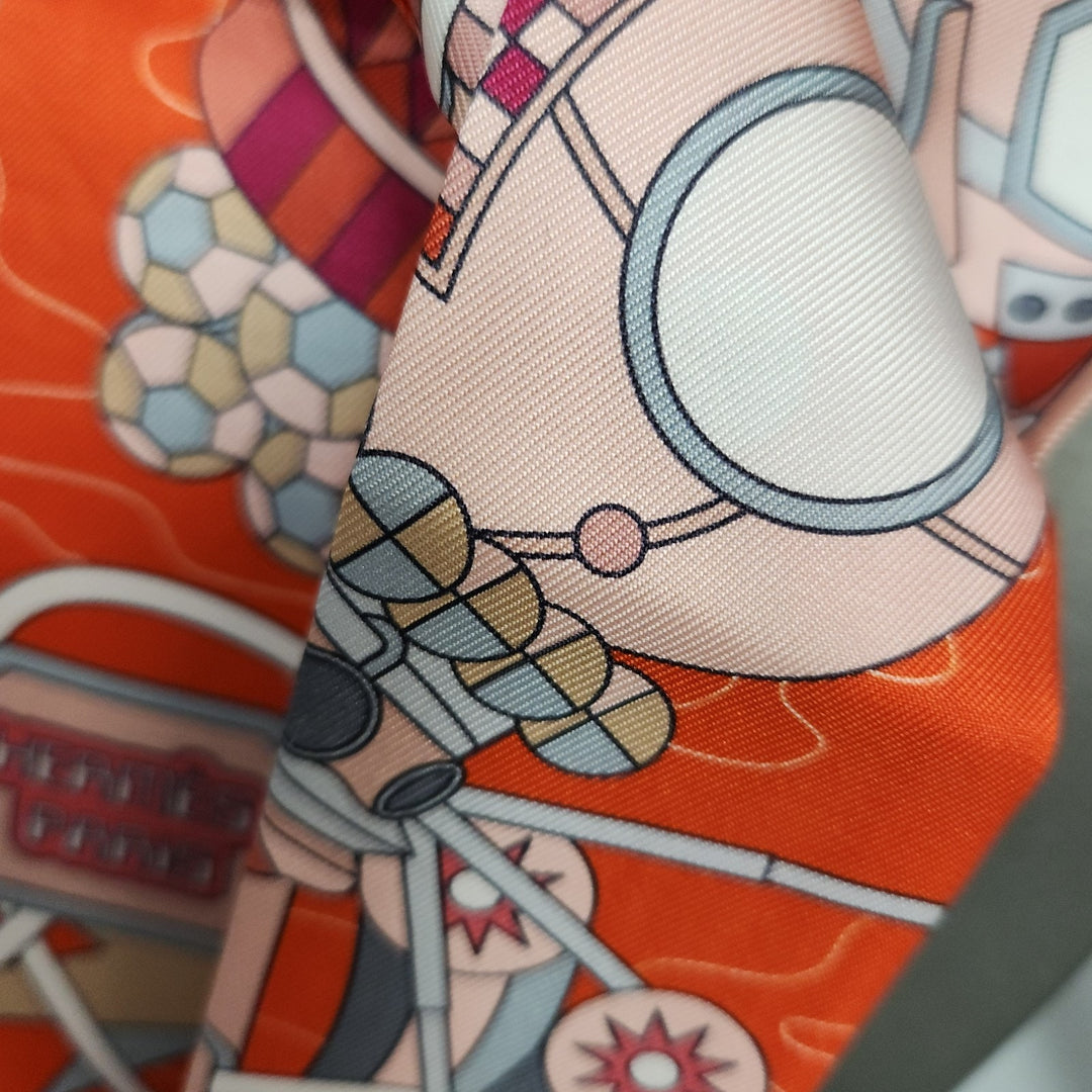 New Hermes Twilly Scarf 100% Silk Odyssey VE/Vermillion/Rose Color