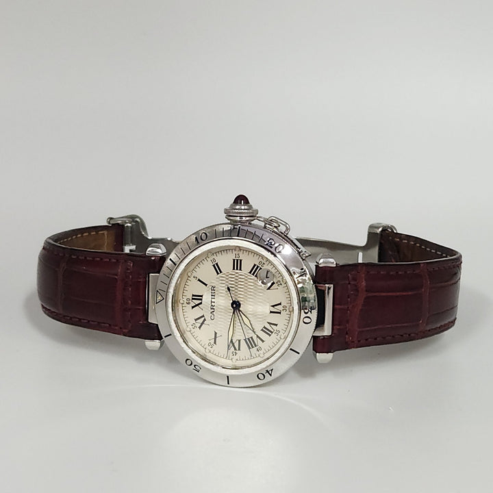Cartier Pasha Limited 1997 150th Anniversary Automatic Red Cabochon Stainless...
