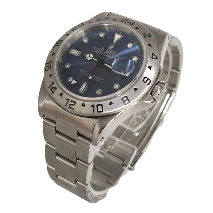 Stainless Steel Rolex Explorer II Watch, 40MM After Market Blue Dial Ref 16570