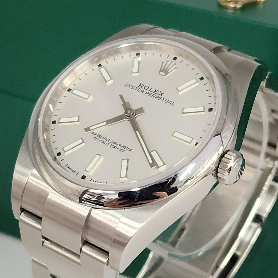 Rolex Oyster Perpetual 39 MM White Dial Ref. 114300 Stainless, Box & Papers 2020
