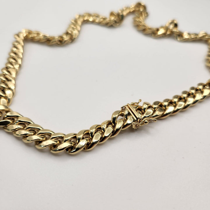 10k Yellow Gold Hollow Cuban Chain Necklace 18"