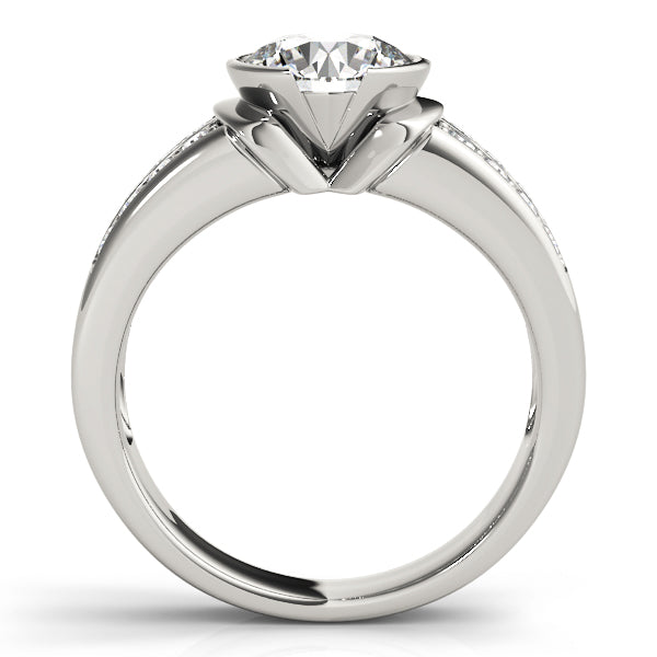 Round Diamond Pave Engagement Ring