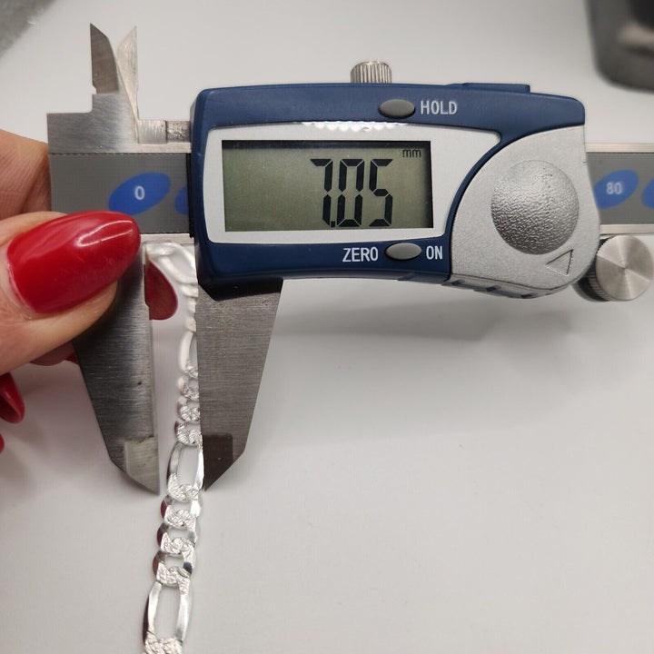 925 sterling silver figaro chain necklace 24" C